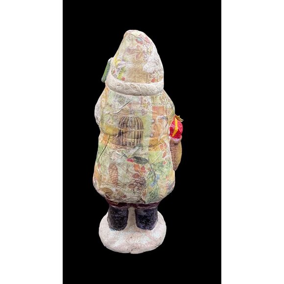 VTG 1980s Santa Claus Father Decoupage Christmas Figurine Decor Tinsel Tree 9’‘ - Picture 3 of 6